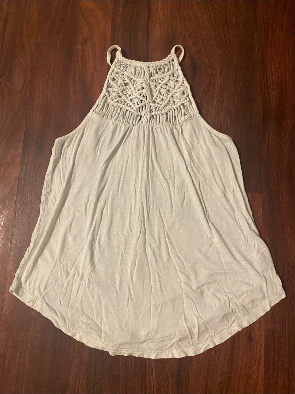American Eagle Outfitters Cream Crochet Halter Tank